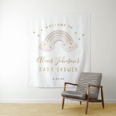 Boho Rainbow Baby Dusche Hintergrund Wandteppich (Beispiel)