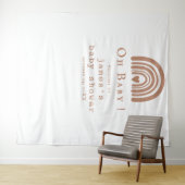 Boho Rainbow Baby Dusche Hintergrund Wandteppich (Beispiel (Horizontal))