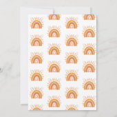 Boho Rainbow Baby Dusche in Terracotta Orange Einladung (Rückseite)