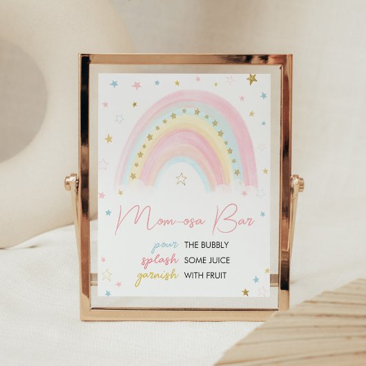 Boho Rainbow Baby Dusche Mama Osa Bar Poster
