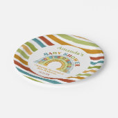 Boho Rainbow Baby Dusche Pappteller (Schrägansicht)