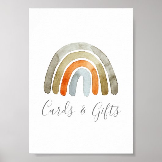 Boho Rainbow Baby Dusche Party Schild (Vorne)