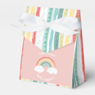 Boho Rainbow Baby Dusche Pink Geschenkschachtel