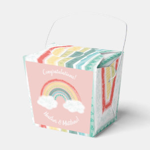 Boho Rainbow Baby Dusche Pink Geschenkschachtel