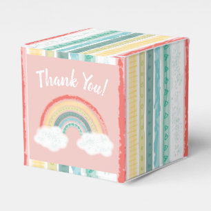 Boho Rainbow Baby Dusche Pink Geschenkschachtel