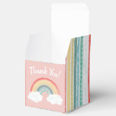 Boho Rainbow Baby Dusche Pink Geschenkschachtel (Geöffnet)