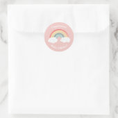 Boho Rainbow Baby Dusche Pink Runder Aufkleber (Tasche)