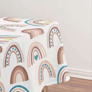 Boho Rainbow Baby Dusche Rosa Blau Gold Tischdecke