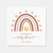 Boho Rainbow Baby Dusche Rosa Serviette (Vorderseite)