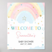 Boho Rainbow Baby Dusche Willkommen Poster (Vorne)
