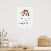 Boho Rainbow Baby Dusche Willkommenspender Poster (Küche)