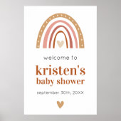 Boho Rainbow Baby Dusche Willkommenspender Poster (Vorne)