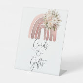 Boho Rainbow Baby Duschkarten und Geschenke Sockelschild (Vorderseite)