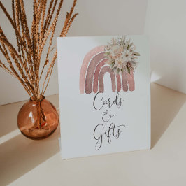 Boho Rainbow Baby Duschkarten und Geschenke Sockelschild