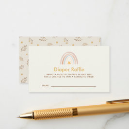 Boho Rainbow Baby Duwer Windel Raffle Begleitkarte