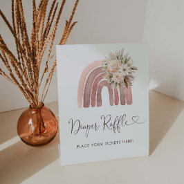 Boho Rainbow Baby Duwer Windel Raffle Sockelschild