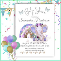 Boho Rainbow Baby Elephant Baby Shower