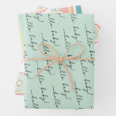 Boho Rainbow Baby Gender Neutral "Hello Baby" Wrap Geschenkpapier Set (Beispiel)