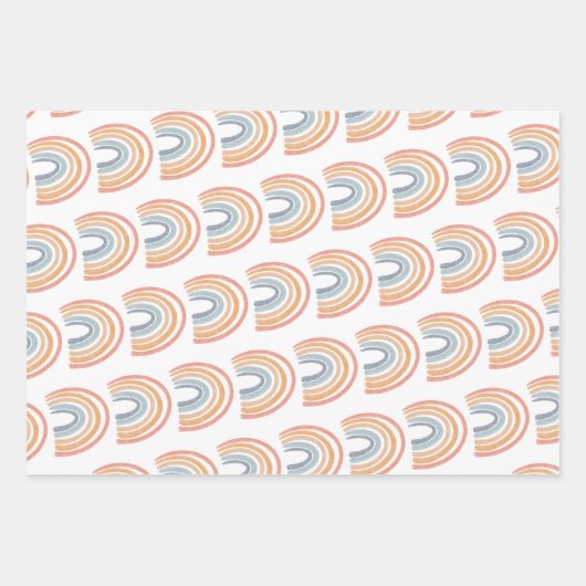 Boho Rainbow Baby Gender Neutral "Hello Baby" Wrap Geschenkpapier Set (Vorderseite 2)