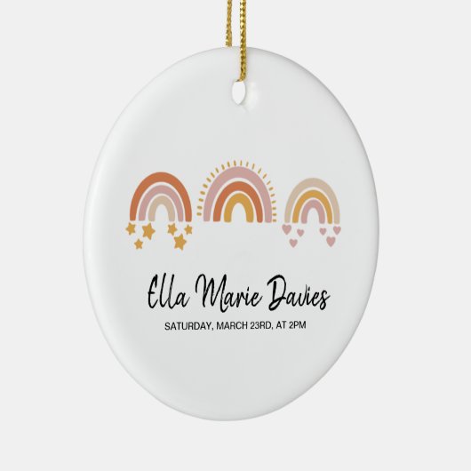 Boho Rainbow Baby Keramik Ornament (Rechts)