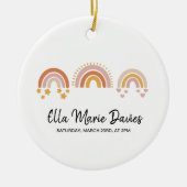 Boho Rainbow Baby Keramik Ornament (Vorne)