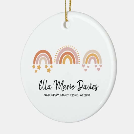 Boho Rainbow Baby Keramik Ornament (Links)