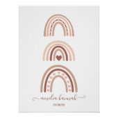 Boho Rainbow Baby Name Birthday Poster (Vorderseite)