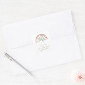 Boho Rainbow Baby Shockaufkleber Quadratischer Aufkleber (Umschlag)