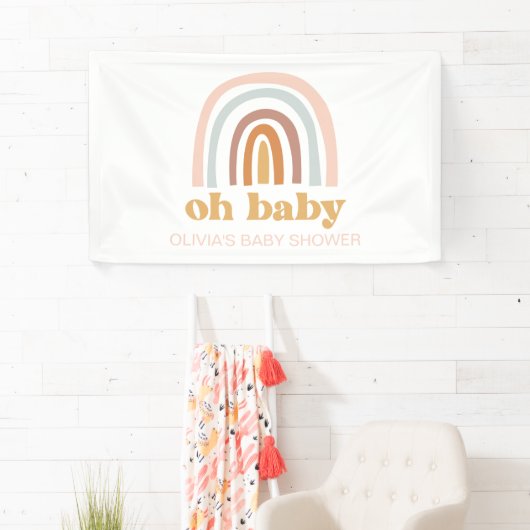 Boho Rainbow Baby Showbanner Banner (Insitu)