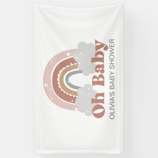 Boho Rainbow Baby Shower Banner (Vertikal)