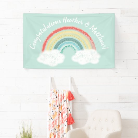Boho Rainbow Baby Shower Banner (Insitu)