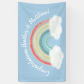 Boho Rainbow Baby Shower Blue Boy Banner (Vertikal)