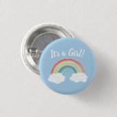 Boho Rainbow Baby Shower Blue Boy Button (Vorne & Hinten)