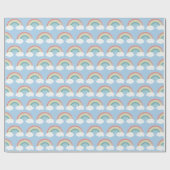 Boho Rainbow Baby Shower Blue Boy Geschenkpapier (Flach)