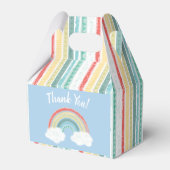 Boho Rainbow Baby Shower Blue Boy Geschenkschachtel (Rückseite)