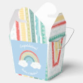 Boho Rainbow Baby Shower Blue Boy Geschenkschachtel (Geöffnet)