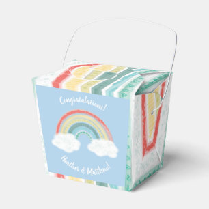 Boho Rainbow Baby Shower Blue Boy Geschenkschachtel