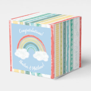 Boho Rainbow Baby Shower Blue Boy Geschenkschachtel