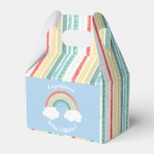 Boho Rainbow Baby Shower Blue Boy Geschenkschachtel (Rückseite)
