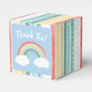 Boho Rainbow Baby Shower Blue Boy Geschenkschachtel