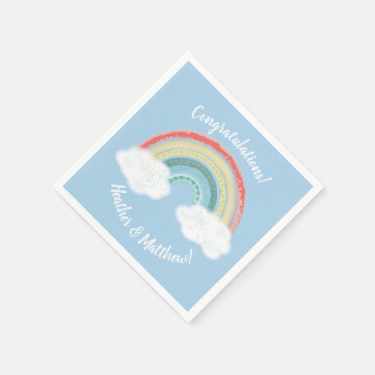 Boho Rainbow Baby Shower Blue Boy Serviette (Ecke)