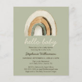 Boho Rainbow Baby Shower Budget Einladung (Vorderseite)