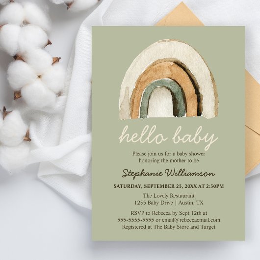 Boho Rainbow Baby Shower Budget Einladung