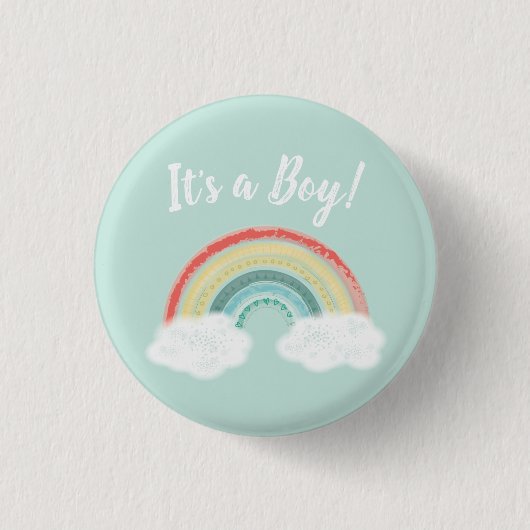 Boho Rainbow Baby Shower Button (Vorderseite)