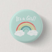 Boho Rainbow Baby Shower Button (Vorderseite)