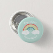 Boho Rainbow Baby Shower Button (Vorne & Hinten)