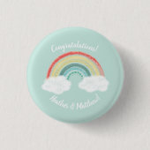 Boho Rainbow Baby Shower Button (Vorderseite)