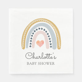 Boho Rainbow Baby Shower Classic Paper Serviette