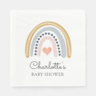 Boho Rainbow Baby Shower Classic Paper Serviette
