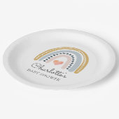 Boho Rainbow Baby Shower Classic Pappteller (Schrägansicht)